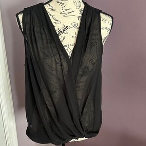 Chic Black Women's Wrap Blouse